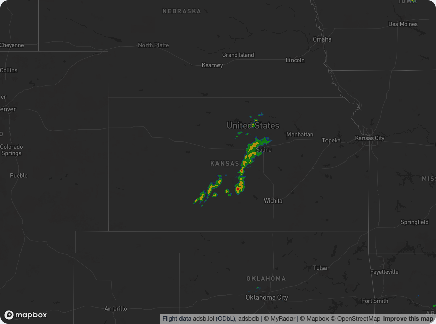 Live radar on the map