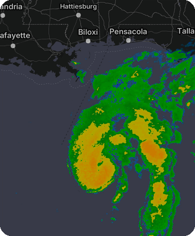 Radar loop morphing across the Gulf Coast