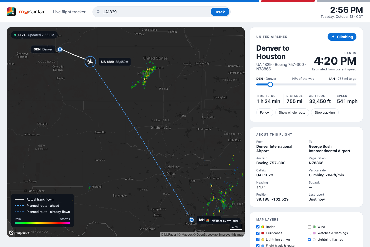 The finished flight tracker